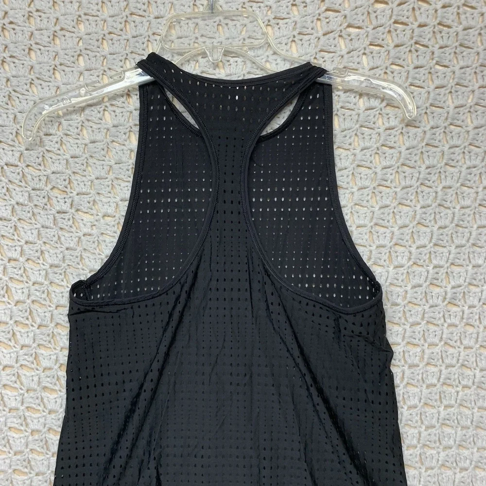 Athleta Tank Top Womens Size XS Black Oval Laser Cut Razor‎ Back Run Gym